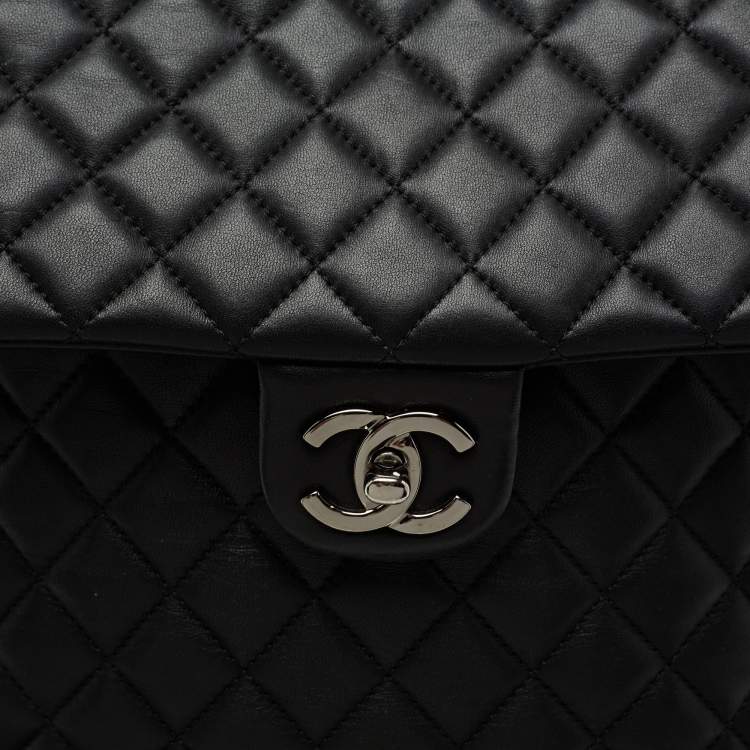 Pre Owned Chanel Black Quilted Leather Large Urban Spirit Backpack 