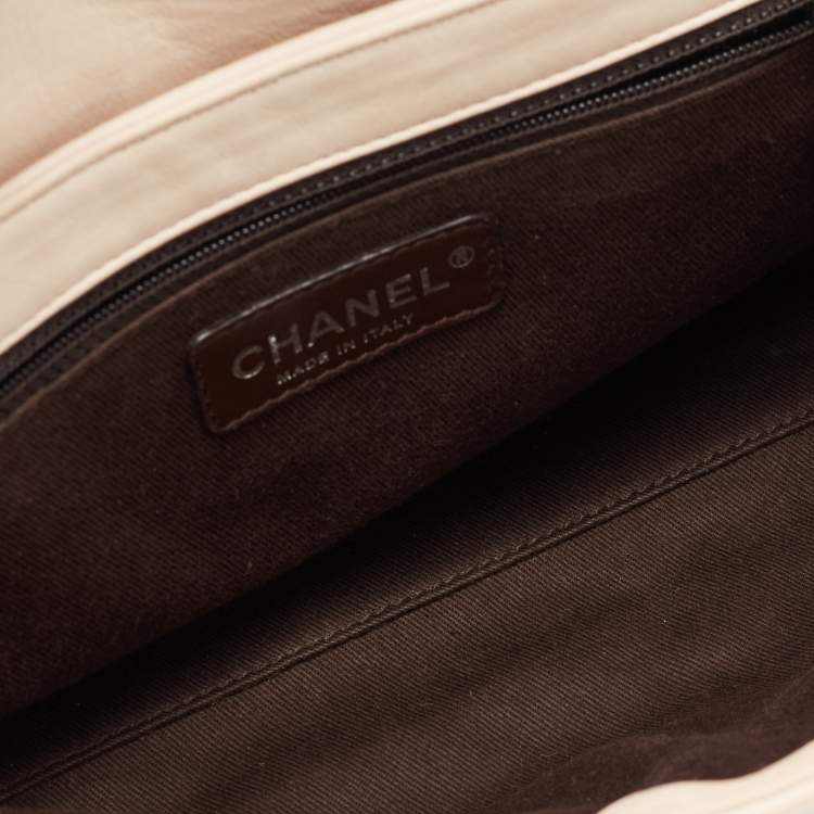 Pre Owned Chanel Beige/Brown Quilted Leather Reissue Shoulder Bag