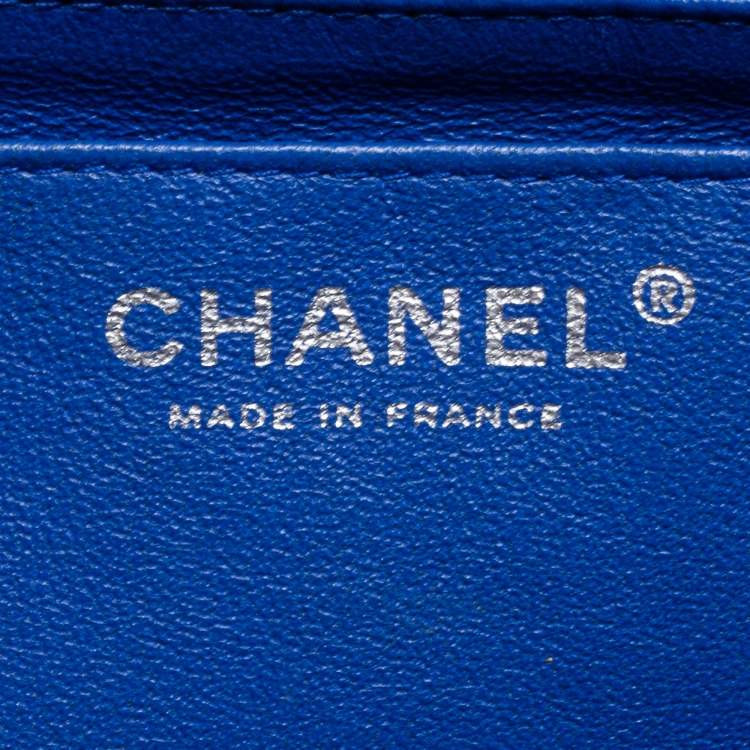 Pre Owned Chanel Blue Quilted Leather Maxi Classic Single Flap Shoulder Bag
