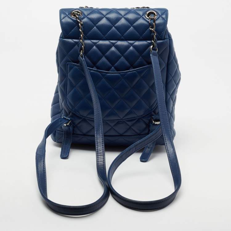 مملوكة مسبقًا Chanel Blue Quilted Leather Small Urban Spirit Backpack