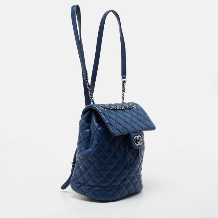 مملوكة مسبقًا Chanel Blue Quilted Leather Small Urban Spirit Backpack