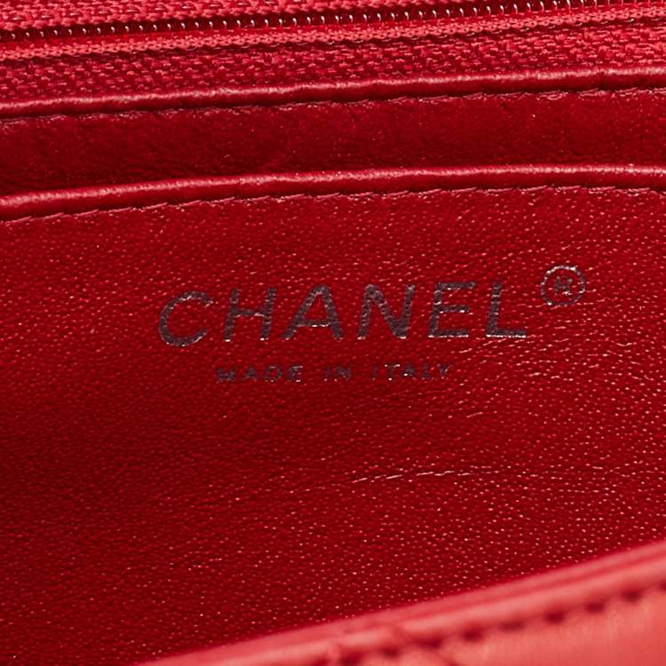 Pre Owned Chanel Red Quilted Leather Jumbo Classic Single Flap Bag