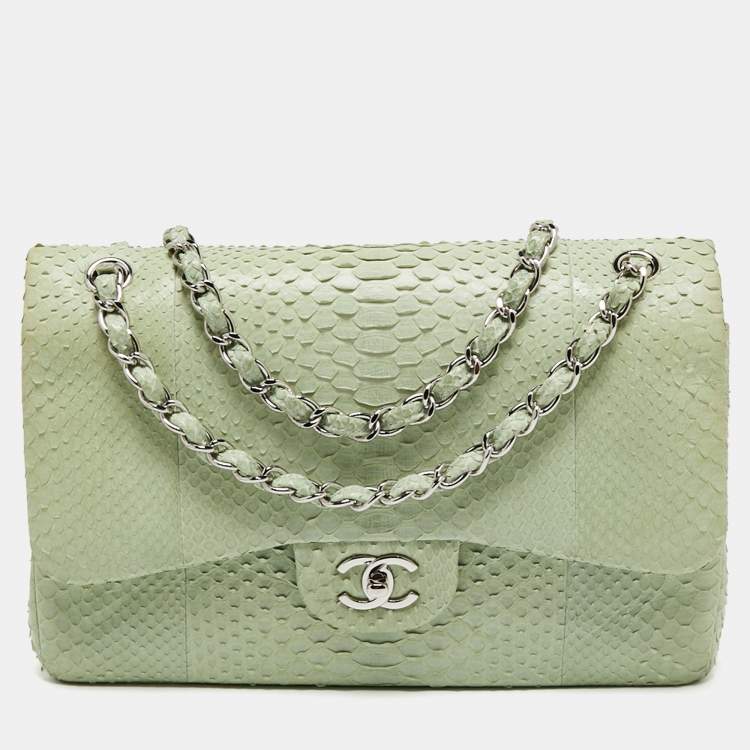 Chanel Mint Green Quilted Caviar Leather Medium Classic Double Flap Bag  Chanel | The Luxury Closet