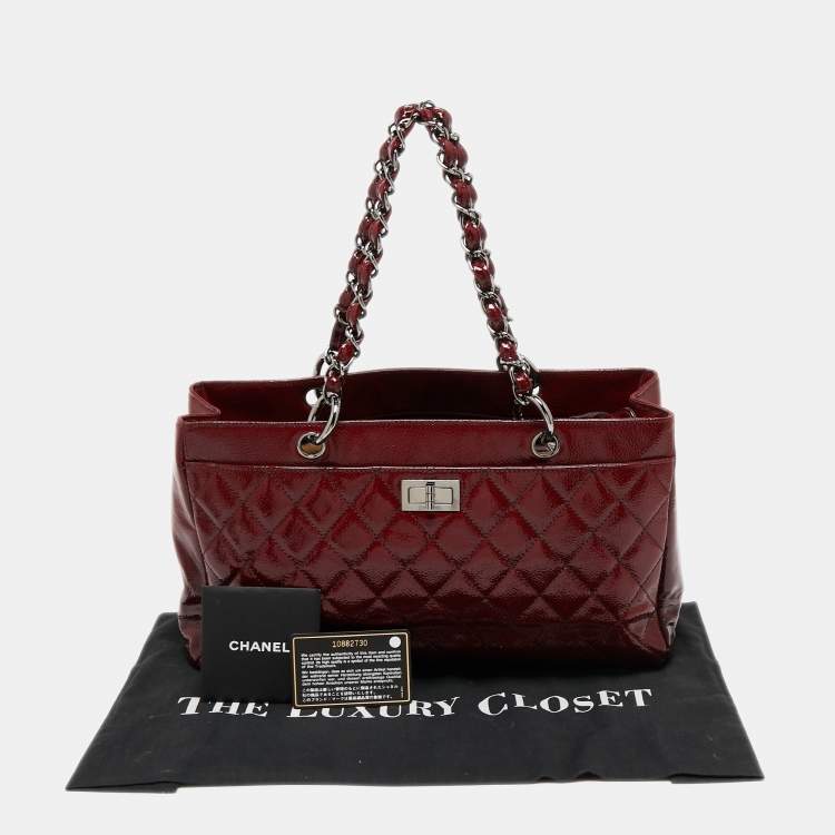 Pre Owned Chanel Burgundy Ombré Quilted Patent Leather 2.55 Reissue Bag