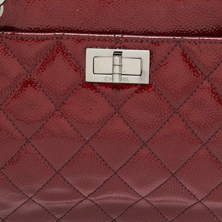 Pre Owned Chanel Burgundy Ombré Quilted Patent Leather 2.55 Reissue Bag