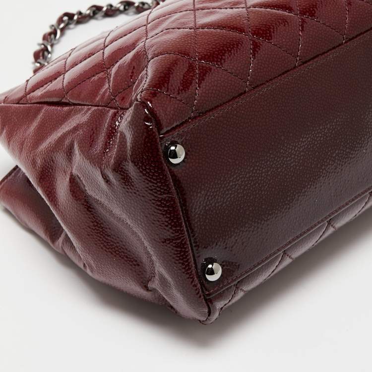Pre Owned Chanel Burgundy Ombré Quilted Patent Leather 2.55 Reissue Bag
