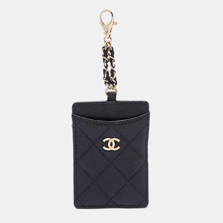 Chanel Filigree Card Holder in 20C Tiffany Blue Caviar | Dearluxe