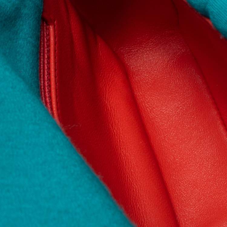 Pre Owned Chanel Aqua Green Vertical Quilted Jersey Mini Flap Bag