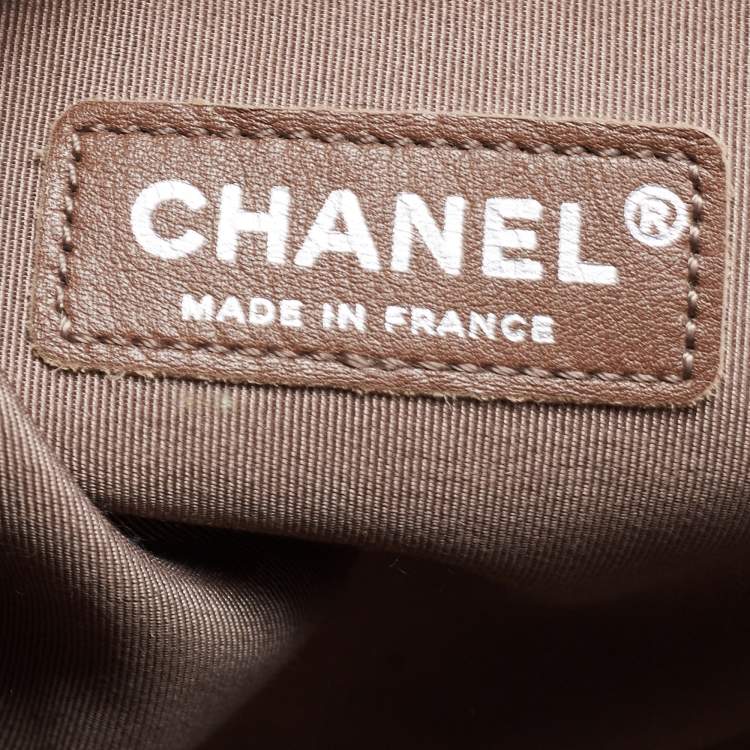 Pre Owned Chanel Brown Quilted Suede Large Boy Bag