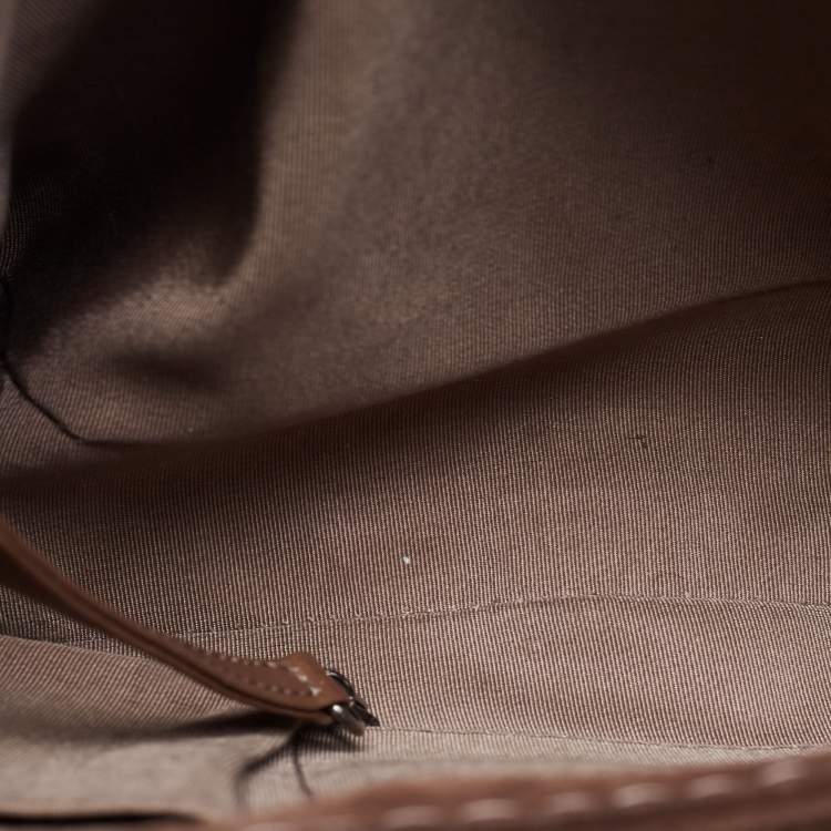 Pre Owned Chanel Brown Quilted Suede Large Boy Bag