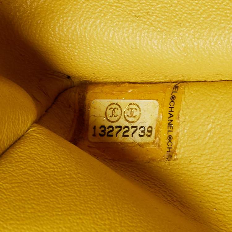 Pre Owned Chanel Yellow Quilted Leather Maxi Classic Single Flap Shoulder Bag