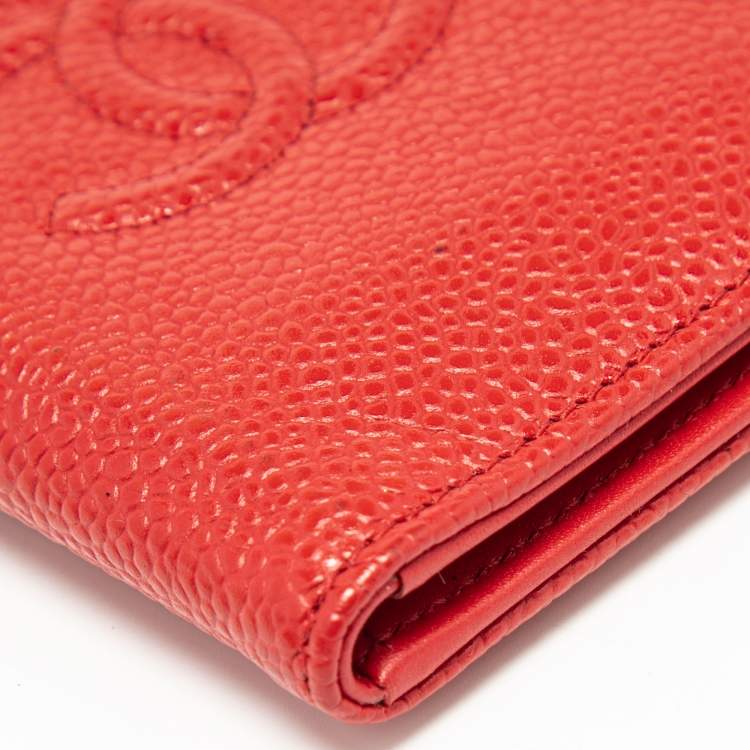 Pre Owned Chanel Black Caviar Leather CC Bifold Card Case