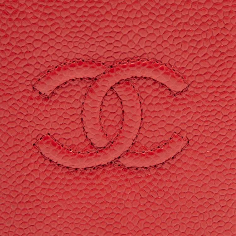 Pre Owned Chanel Black Caviar Leather CC Bifold Card Case