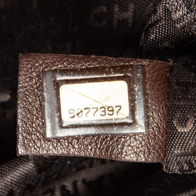 Pre Owned Chanel Dark Brown Leather Chain Around Hobo