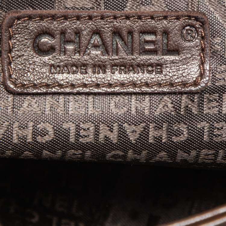 Pre Owned Chanel Dark Brown Leather Chain Around Hobo
