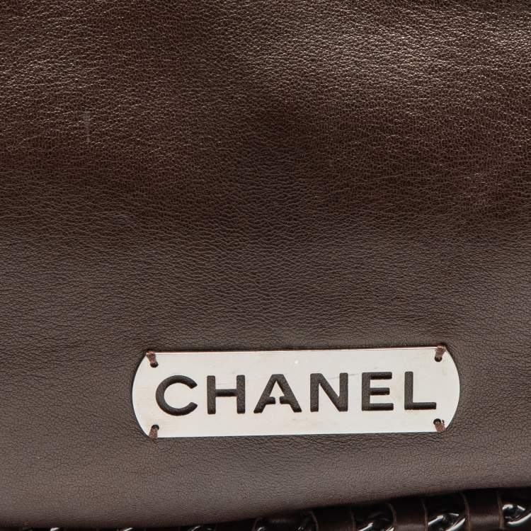 Pre Owned Chanel Dark Brown Leather Chain Around Hobo