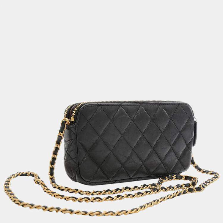 Chanel Black Leather Reissue  Double Zip Chain Clutch Bag Chanel | TLC