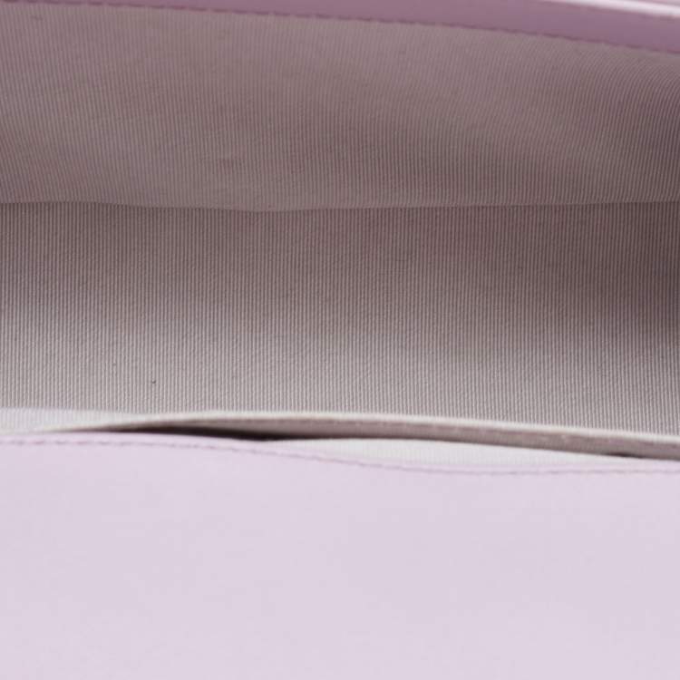 Pre Owned Chanel Light Purple Quilted Patent Leather Medium Boy Bag