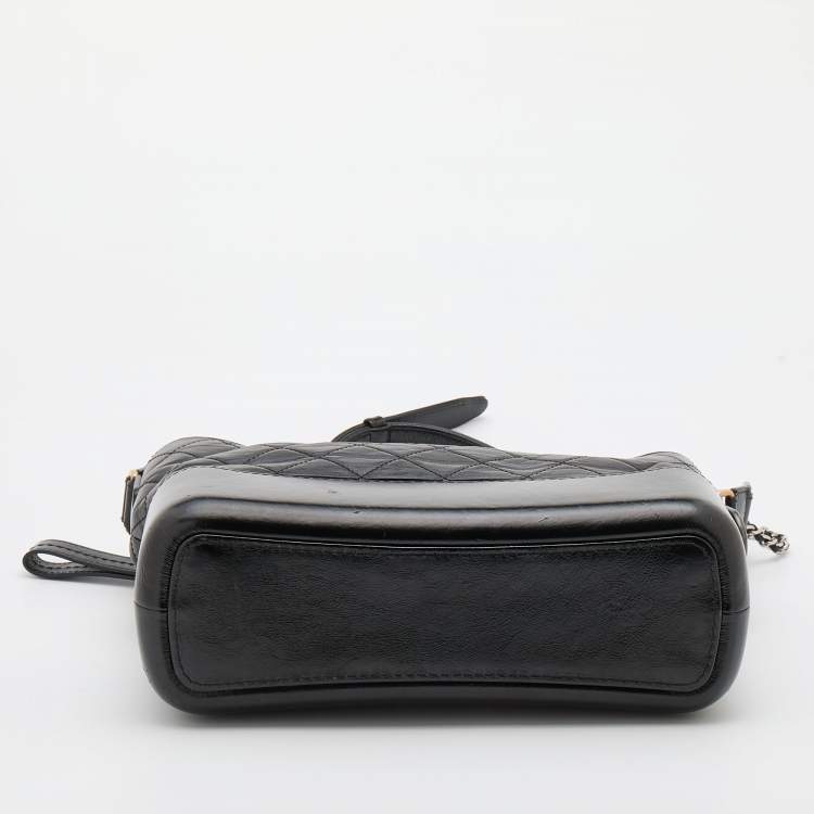 Pre Owned Chanel Black Quilted Leather Medium Gabrielle Hobo