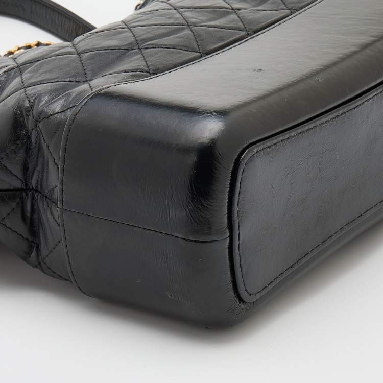 Pre Owned Chanel Black Quilted Leather Medium Gabrielle Hobo