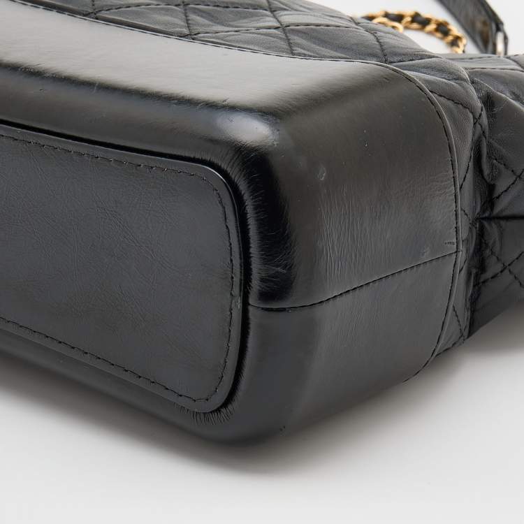 Pre Owned Chanel Black Quilted Leather Medium Gabrielle Hobo