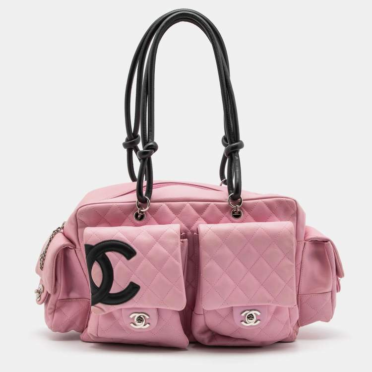Chanel Pink/Black Quilted Leather Ligne Cambon Reporter Bag Chanel | The  Luxury Closet