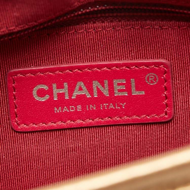 Pre Owned Chanel Metallic Brown Quilted Leather Small Gabrielle Hobo