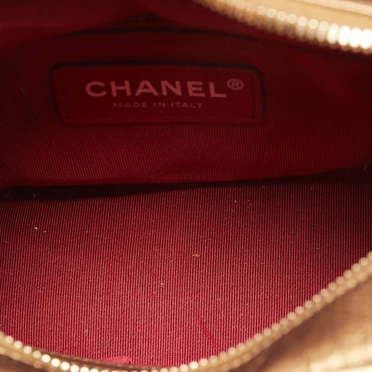Pre Owned Chanel Metallic Brown Quilted Leather Small Gabrielle Hobo