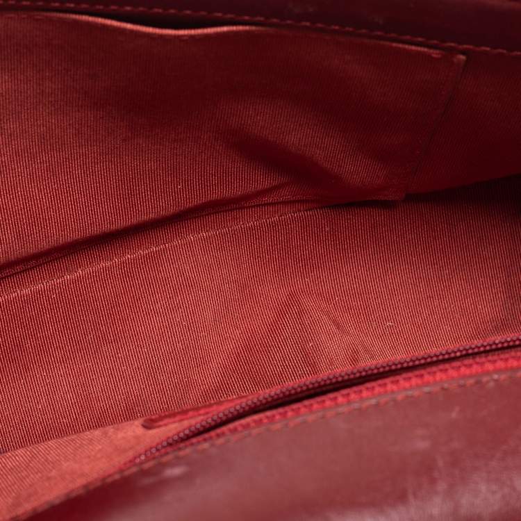 Pre Owned Chanel Dark Red Quilted Leather New Medium Boy Shoulder Bag