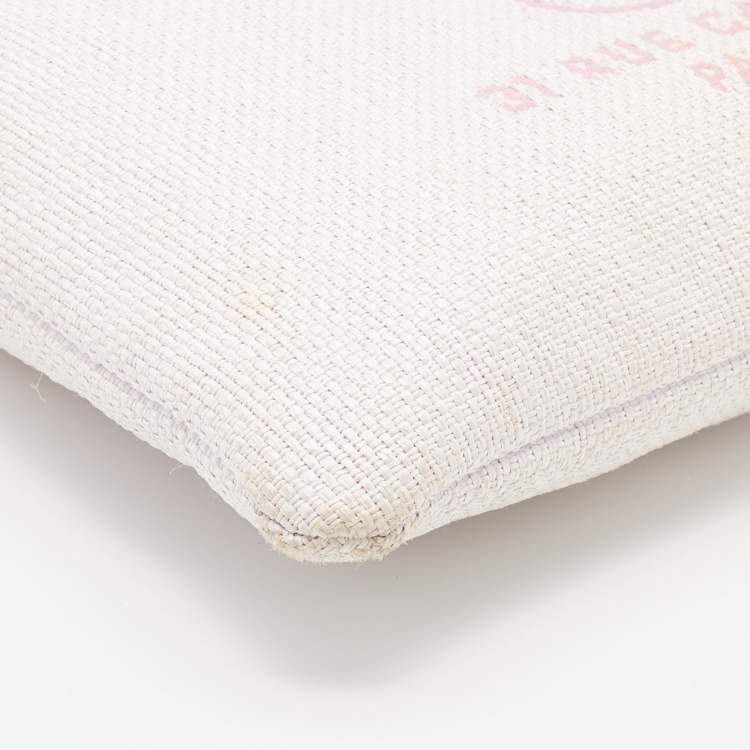 Pre Owned Chanel Pink Woven Raffia Deauville O Case