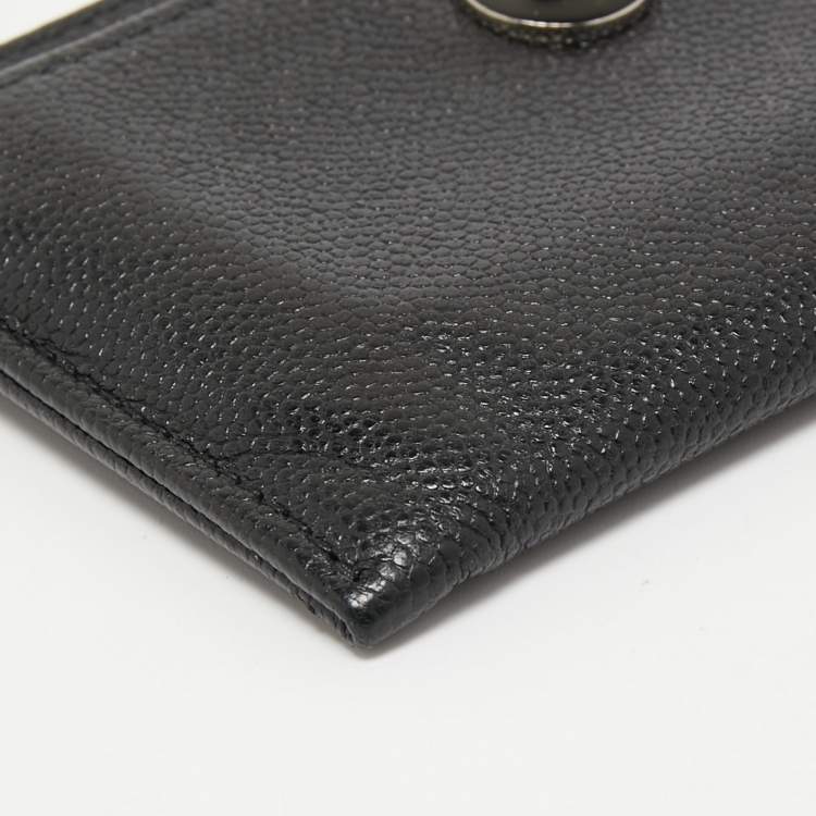 Pre Owned Chanel Black Caviar Leather CC Button Card Holder
