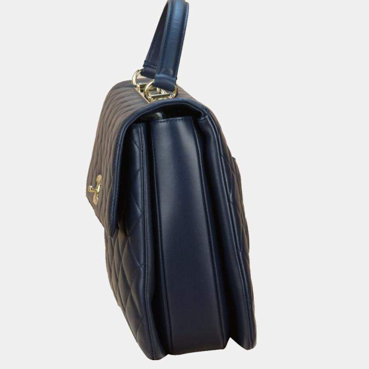 Chanel Navy Blue Lambskin Leather Trendy CC 2014 Shoulder Bag