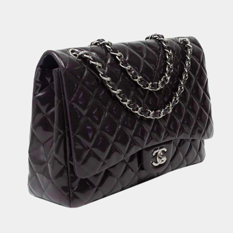 Chanel Mini Flap Patent Calfskin Leather Shoulder Bag Purple