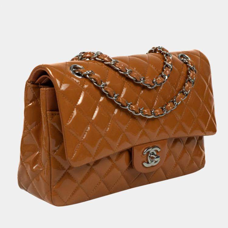 CHANEL Brown Jersey Quilted Medium Single Flap - The Purse Ladies
