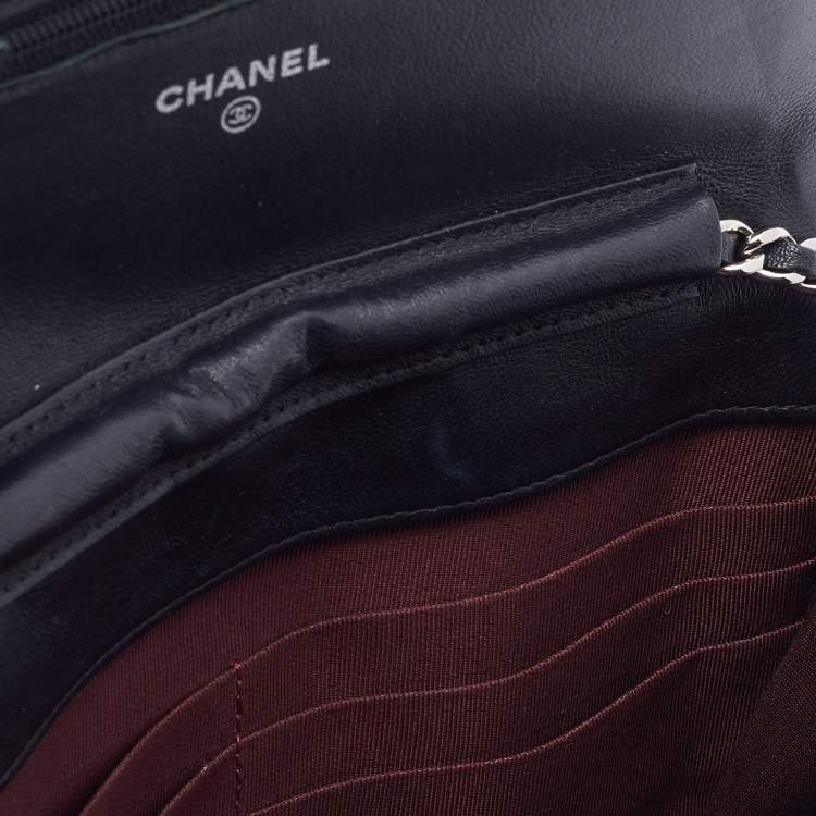 Pre Owned Chanel Black Quilted Leather Classic Wallet on Chain