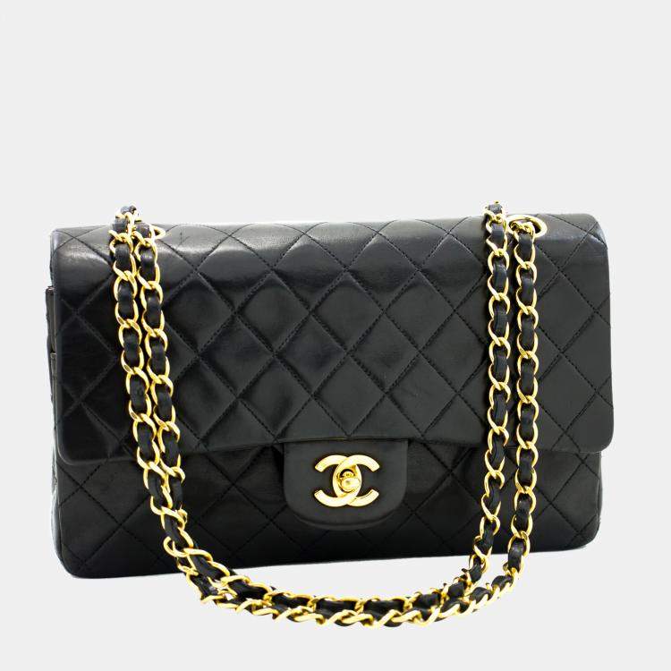 Chanel Black Caviar Leather Medium Classic Double Flap Shoulder Bag Chanel