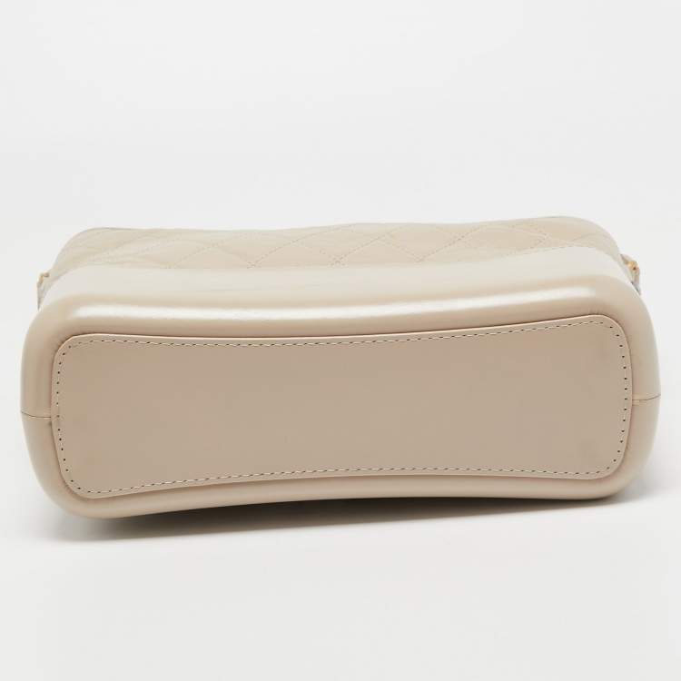 Pre Owned Chanel Beige Quilted Leather Large Gabrielle Hobo 