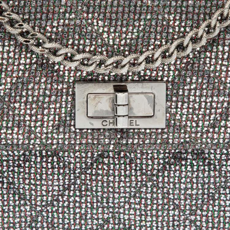 Pre Owned Chanel Silver/Multicolor Glitter Reissue Chain Shoulder Bag