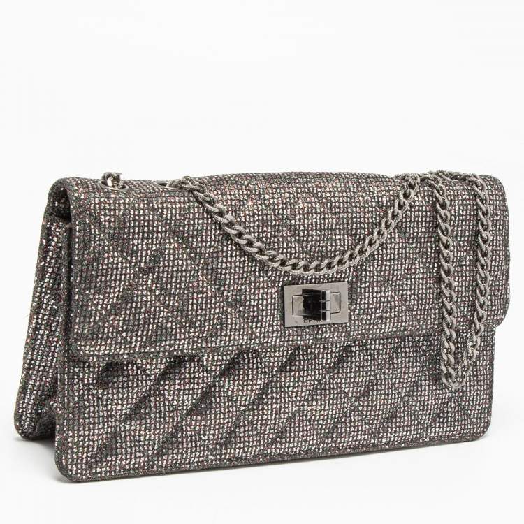 Pre Owned Chanel Silver/Multicolor Glitter Reissue Chain Shoulder Bag
