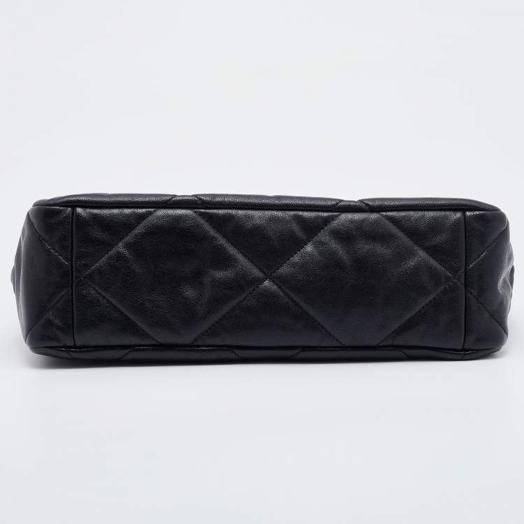 Pre Owned Chanel Black Quilted Leather CC Chain Link 19 Flap Bag