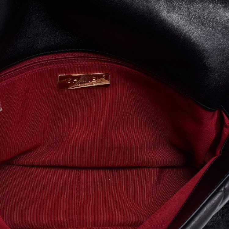 Pre Owned Chanel Black Quilted Leather CC Chain Link 19 Flap Bag