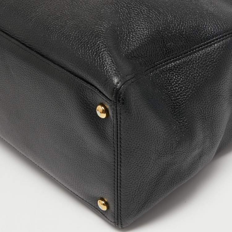 Pre Owned Chanel Black Caviar Leather Cerf Shopper Tote