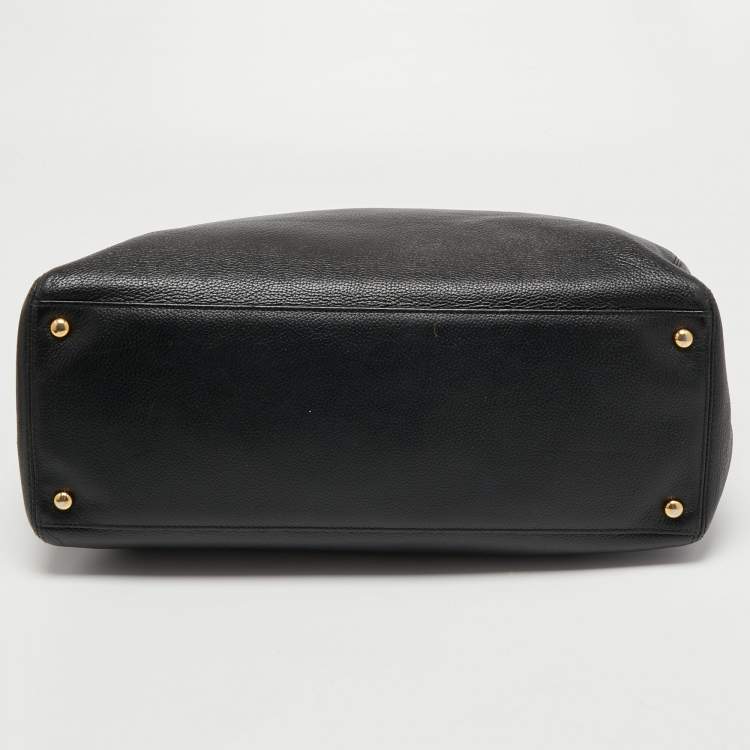 Pre Owned Chanel Black Caviar Leather Cerf Shopper Tote