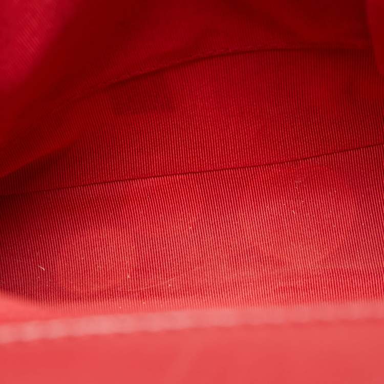 Pre Owned Chanel Cream/Red Quilted Leather Large Boy Flap Bag