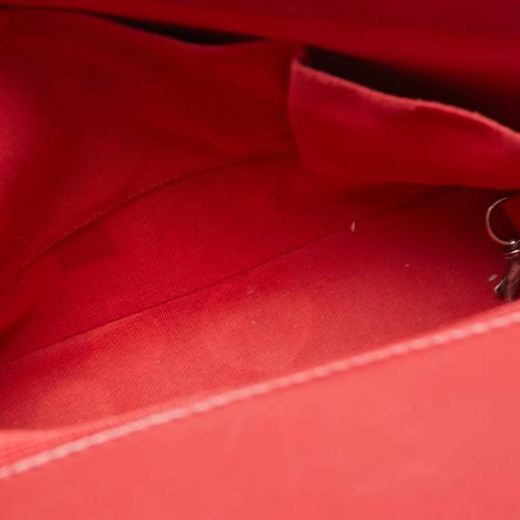 Pre Owned Chanel Cream/Red Quilted Leather Large Boy Flap Bag