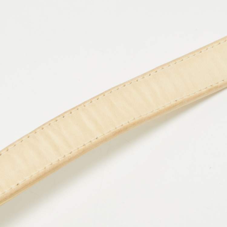 Pre Owned Chanel Cream/Red Quilted Leather Large Boy Flap Bag