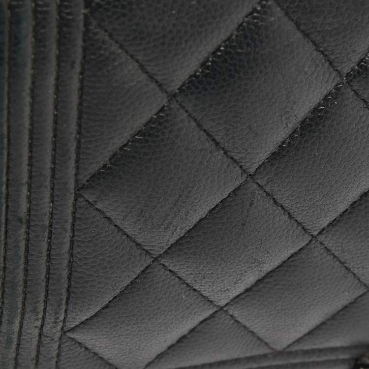 Pre Owned Chanel Black Quilted Leather Boy WOC Bag