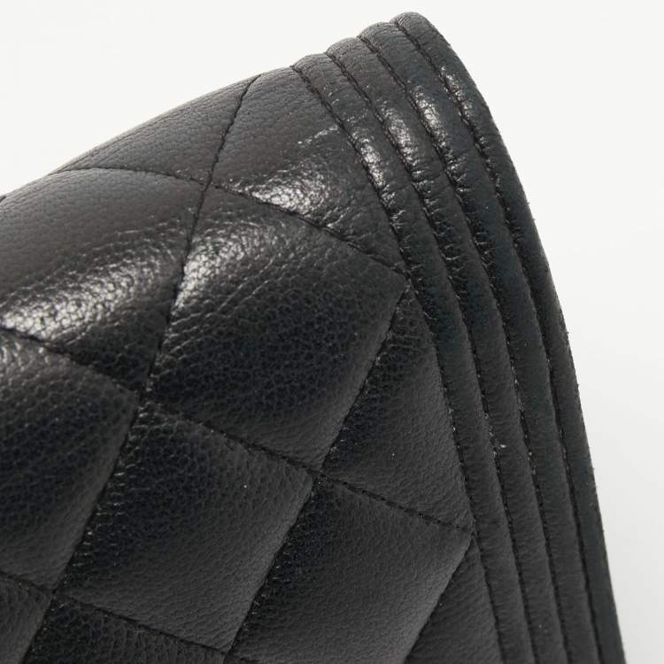 Pre Owned Chanel Black Quilted Leather Boy WOC Bag