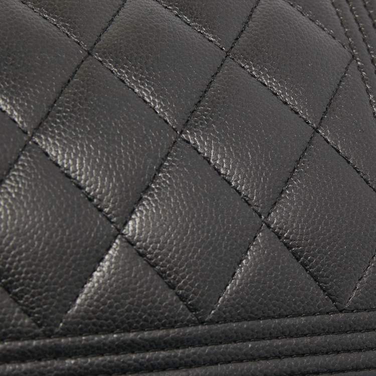 Pre Owned Chanel Black Quilted Leather Boy WOC Bag