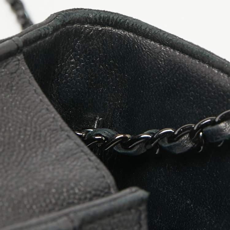 Pre Owned Chanel Black Quilted Leather Boy WOC Bag